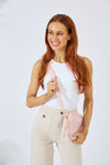 Vegan PU Leather Sandy Springs Crossbody - Light Pink