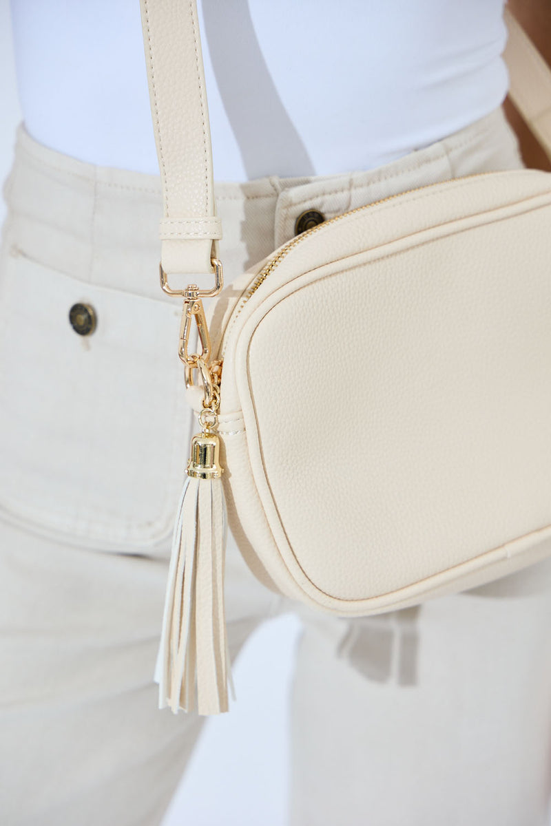 Vegan PU Leather Sandy Springs Crossbody - Ivory