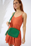 Vegan PU Leather Sandy Springs Crossbody - Emerald Green