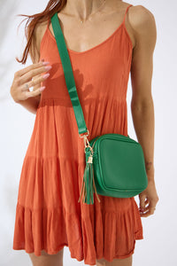 Vegan PU Leather Sandy Springs Crossbody - Emerald Green