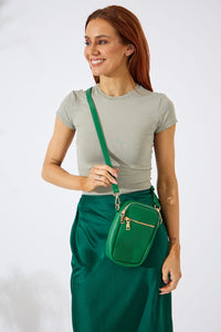 Vegan PU Leather Key West Phone Bag - Emerald Green