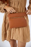 Vegan PU Leather Arizona Crossbody - Tan