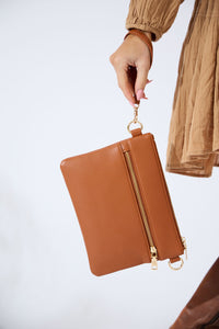 Vegan PU Leather Arizona Crossbody - Tan