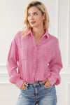 Barbados - Crinkle Cotton Vintage Washed Shirt - Pink