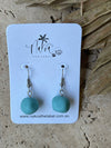 Resin Bead Hook Earrings - Haleiwa - Blue